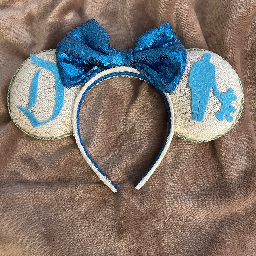 White & Blue Logo Ears